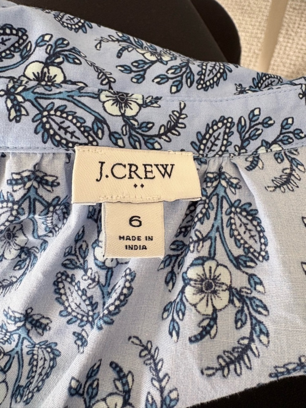 J. Crew Light Blue Floral-Print Button Front Midi Dress - Picture 4 of 4